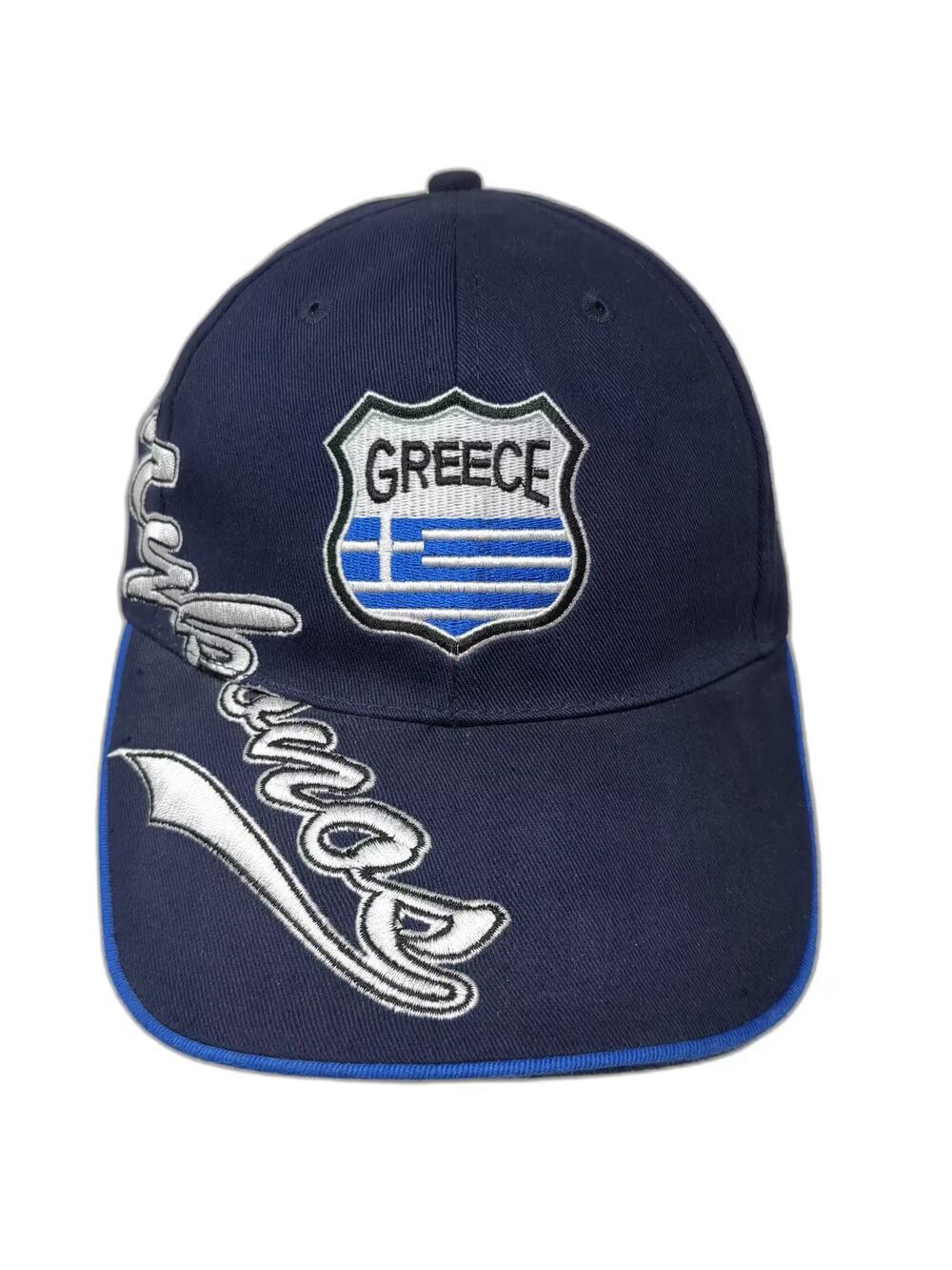 Karfil Greece Flag Blue Baseball Cap One Size OS Embroidered Adjustable Hat